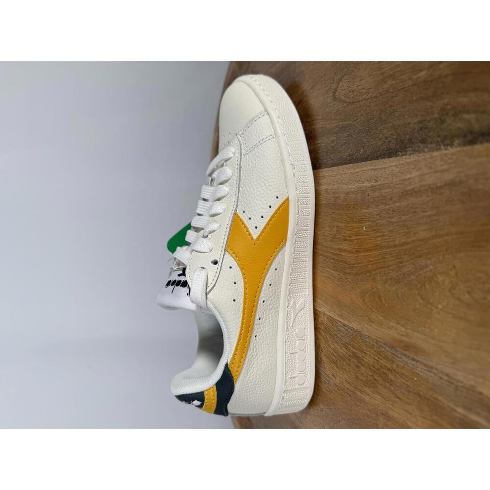 Diadora Game L Low White Golden Rod Leather Sneakers Size US 6 / EU 36.5 NWB - Picture 5 of 11